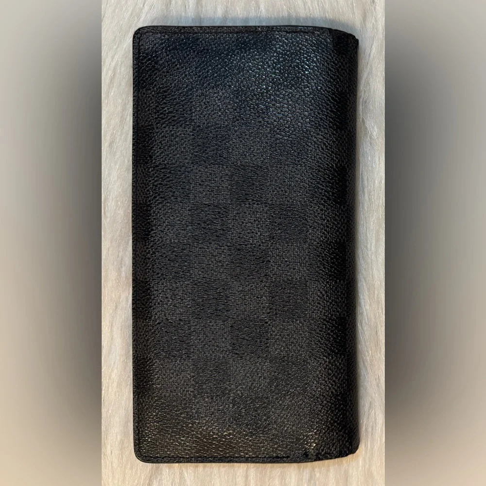 Louis Vuitton Brazza Wallet Damier Graphite Coated Canvas Leather 2012 FAIR
